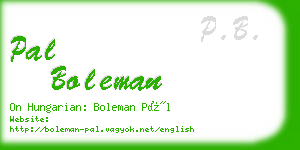 pal boleman business card